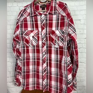 Helix Long Sleeve Plaid Western Shirt. Size XL.